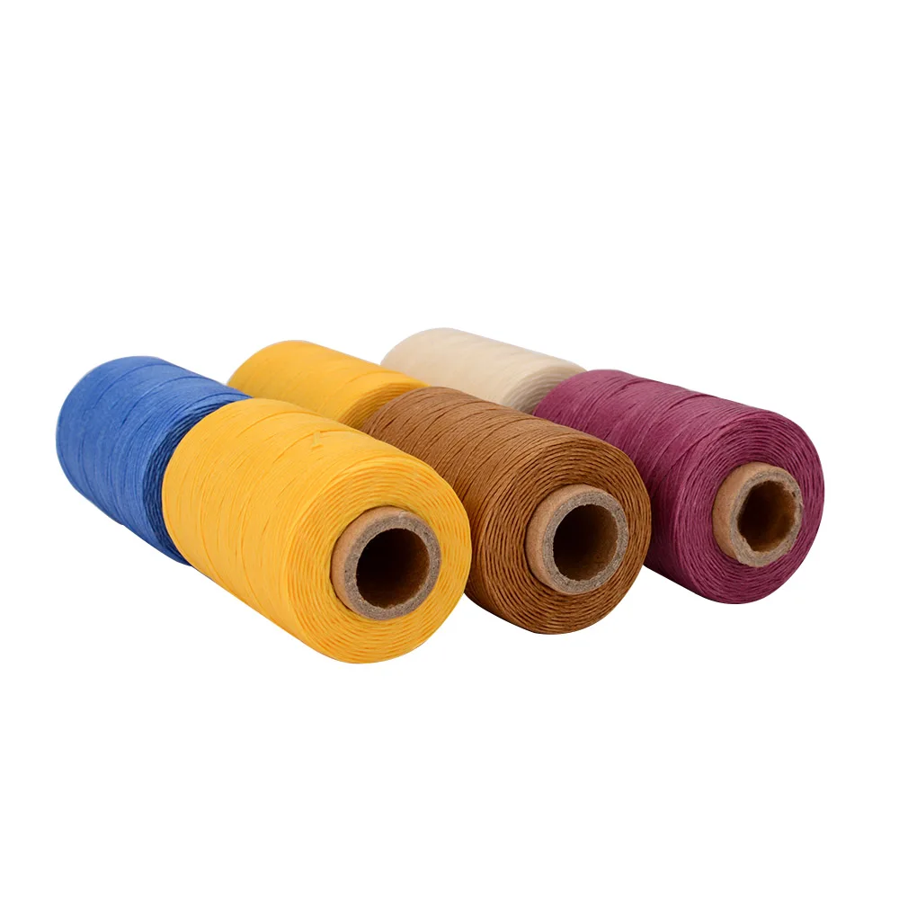 0.8mm 150D flat braided bead thread polyester Waxed Thread Leather for sewing