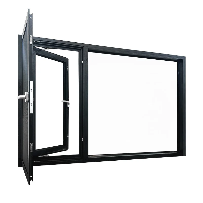 Hihaus custom soundproof double glazed aluminium casement windows in china