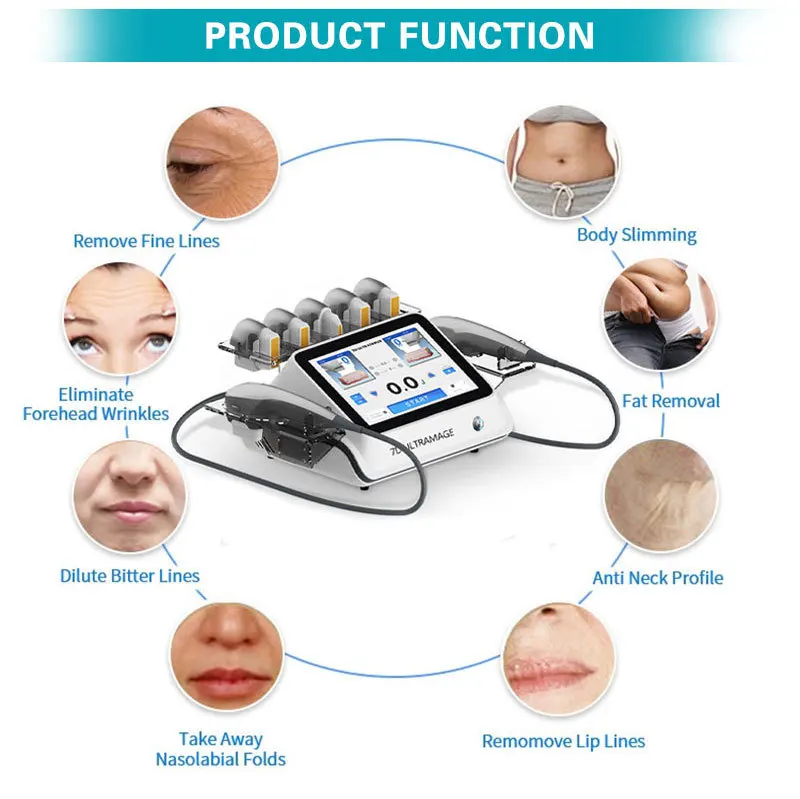 Portable Mini Focused 7d Vsmas slimming Machine Ultra Skin Tighten Body Contouring Anti Aging with 7 cartridges 