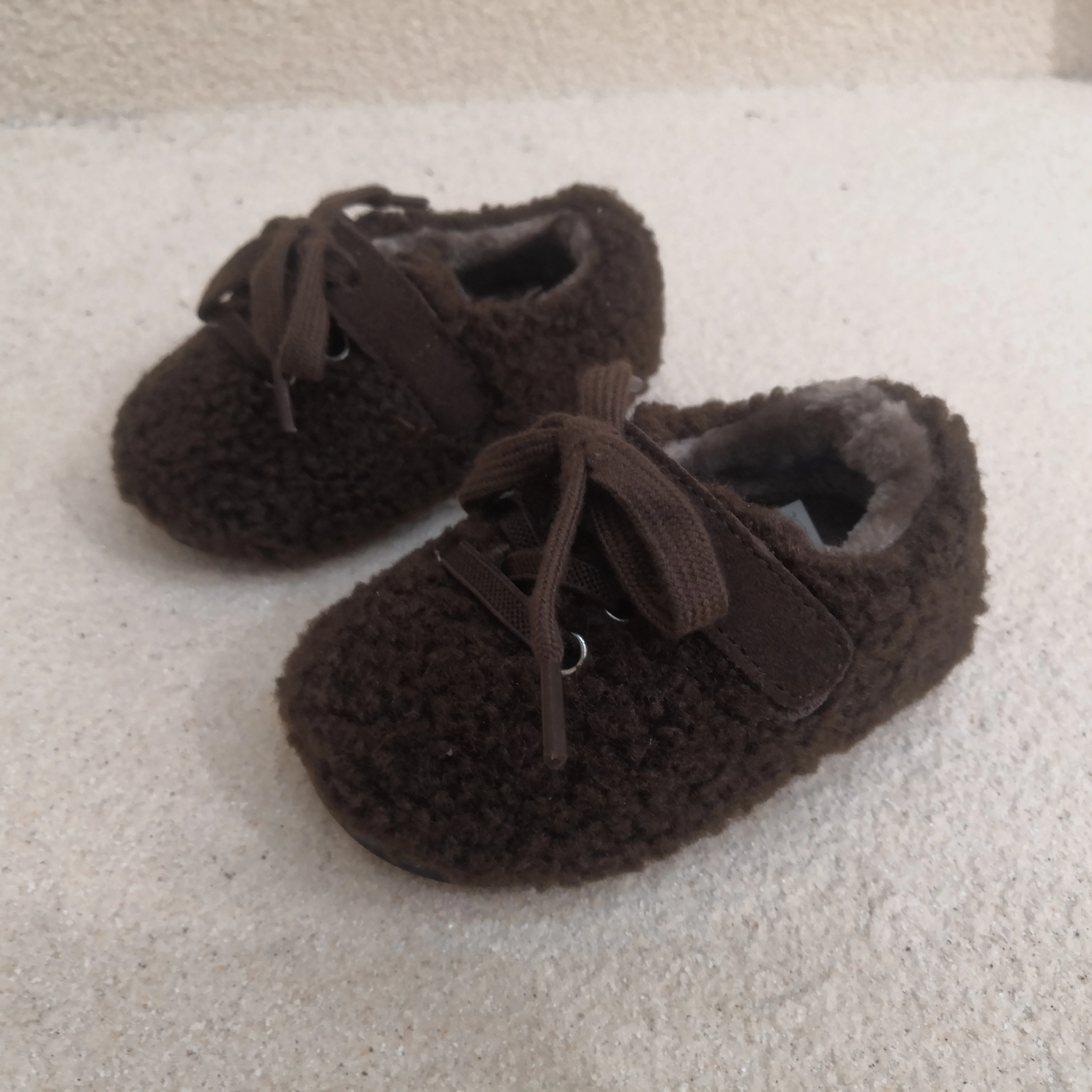 High Quality Comfortable custom kids Fur  Casual First Walking Toddler Shoes