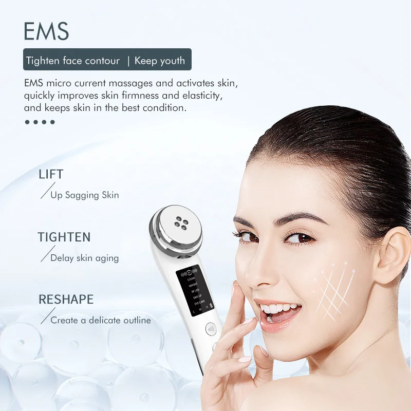 M83 Beauty Skin Care Products Red Blue Light Therapy EMS Vibration Face Massager Multi-functional Facial Beauty Device