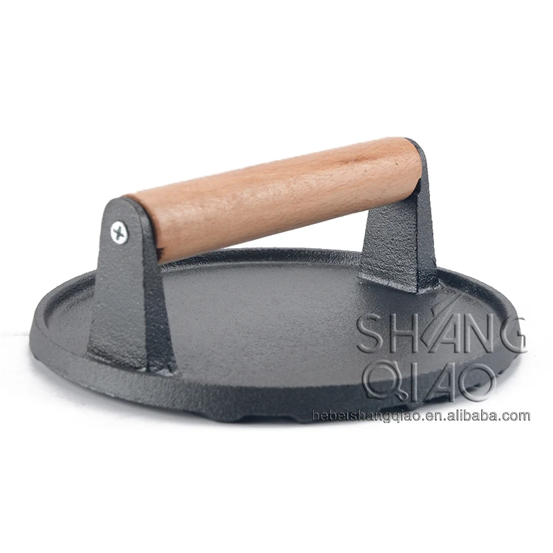 Сверхмощный круглый чугунный гриль пресс для мяса стейка бургеров