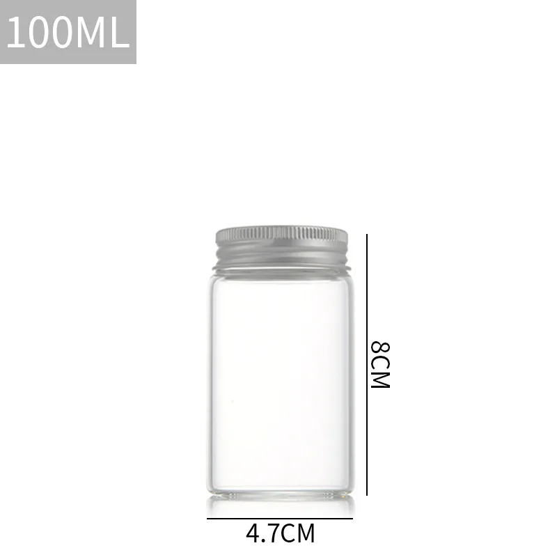 Wholesale 50ml 60ml 100ml 150ml clear round storage glass bottle with screw cap