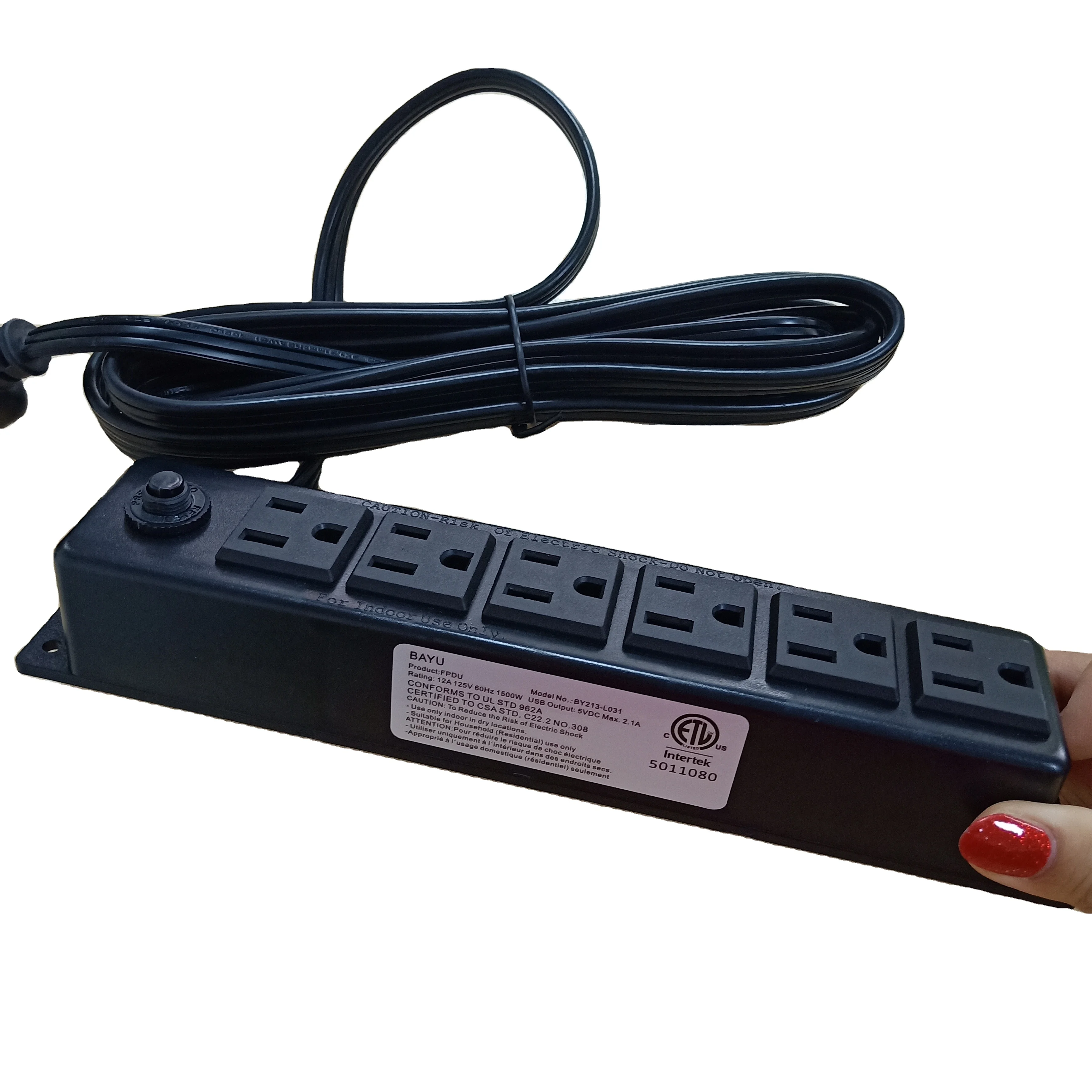 Us Socket Plug Single 6 Outlet Electric Strip With USB US 6-Outlets Power Unit With Overload Protection