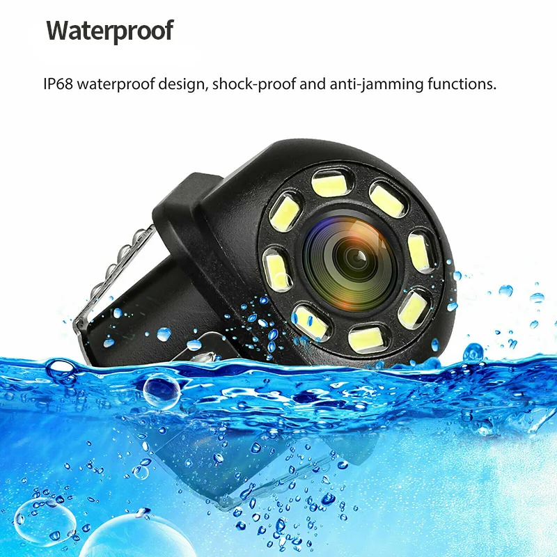 12v Waterproof Night Vision Car Security Camera System Rearview Hd Wide Angle Car Backup Reverse Camera