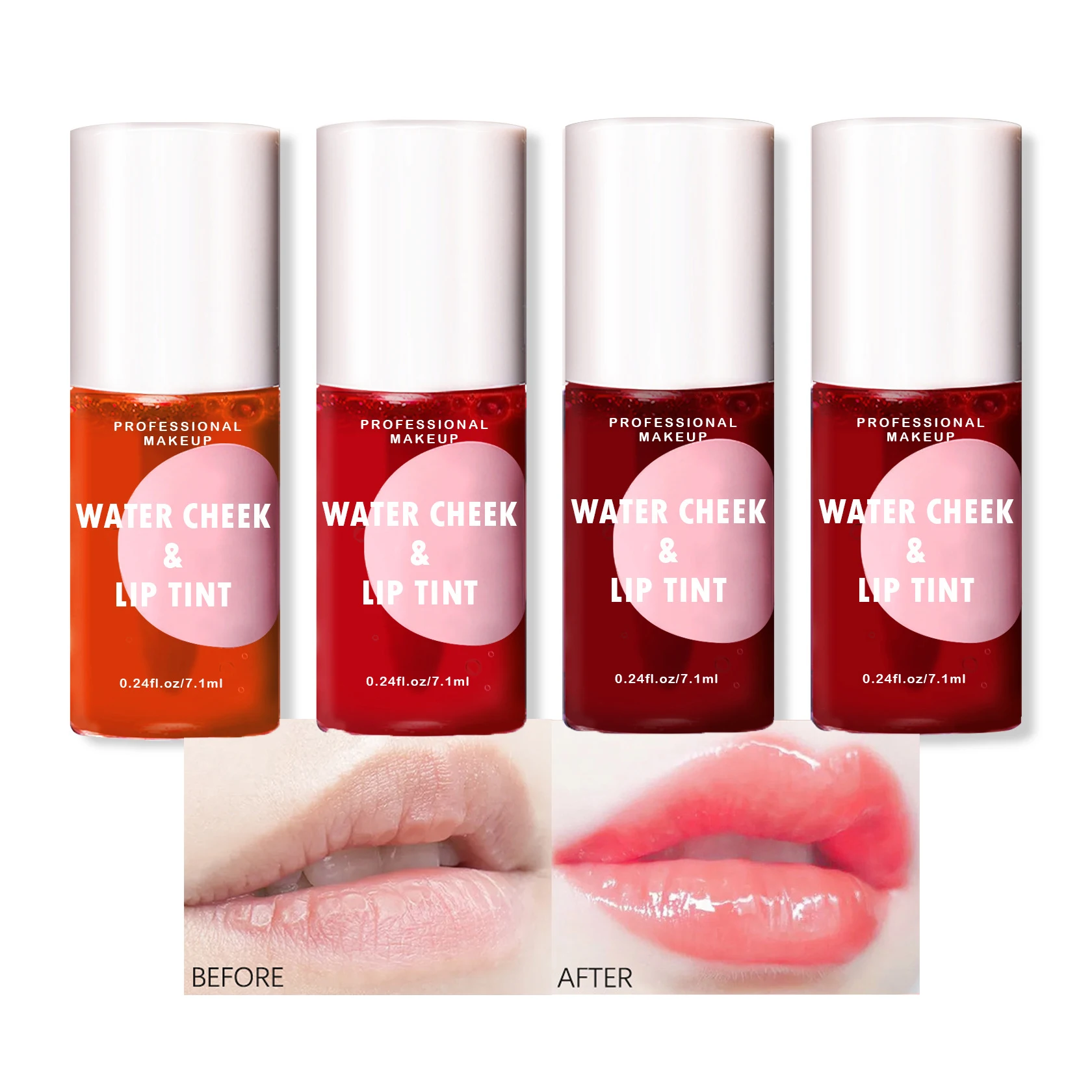 OEM Long lasting moisturizing matte lipgloss liquid lip glaze Private Label Lips dye Cheeks Waterproof Lip Tint rebranding