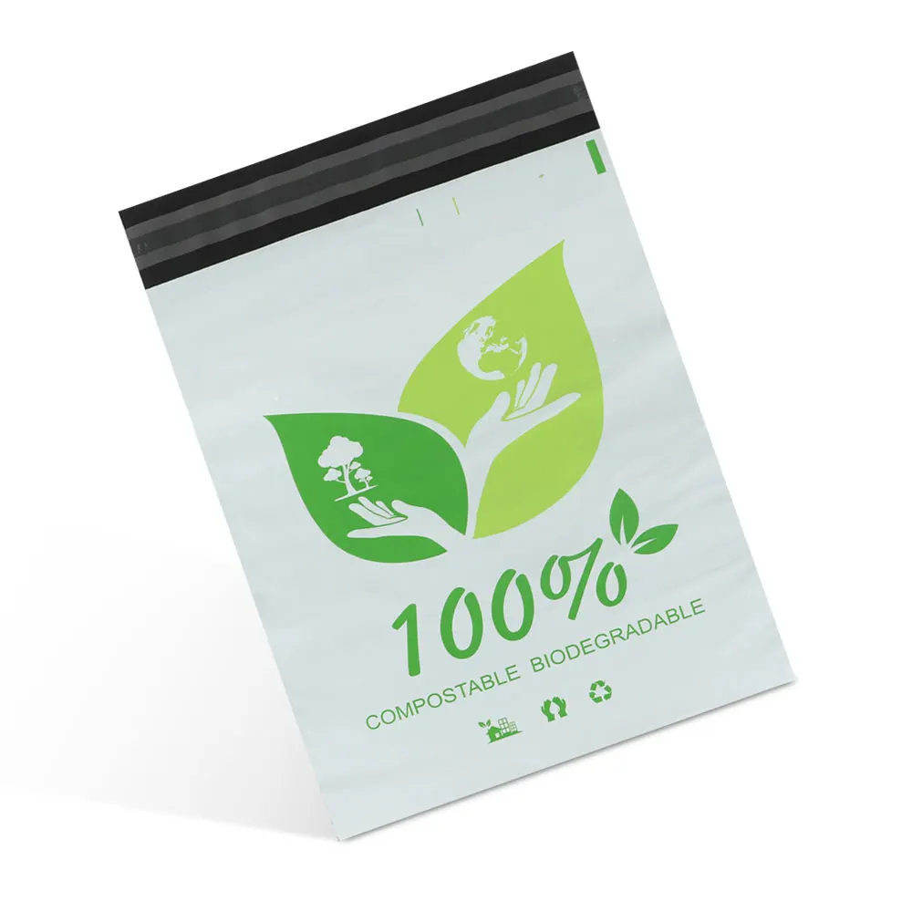 cheap promotional 100% biodegradable corn starch compostable mail envelope packaging post shipping clothing bags