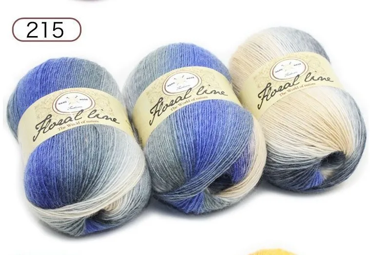 Crocheting baby yarn kit Loop dyed color soft lanas Para tejer a mano Chunky Australia merino wool Hand knitting Yarn Skein