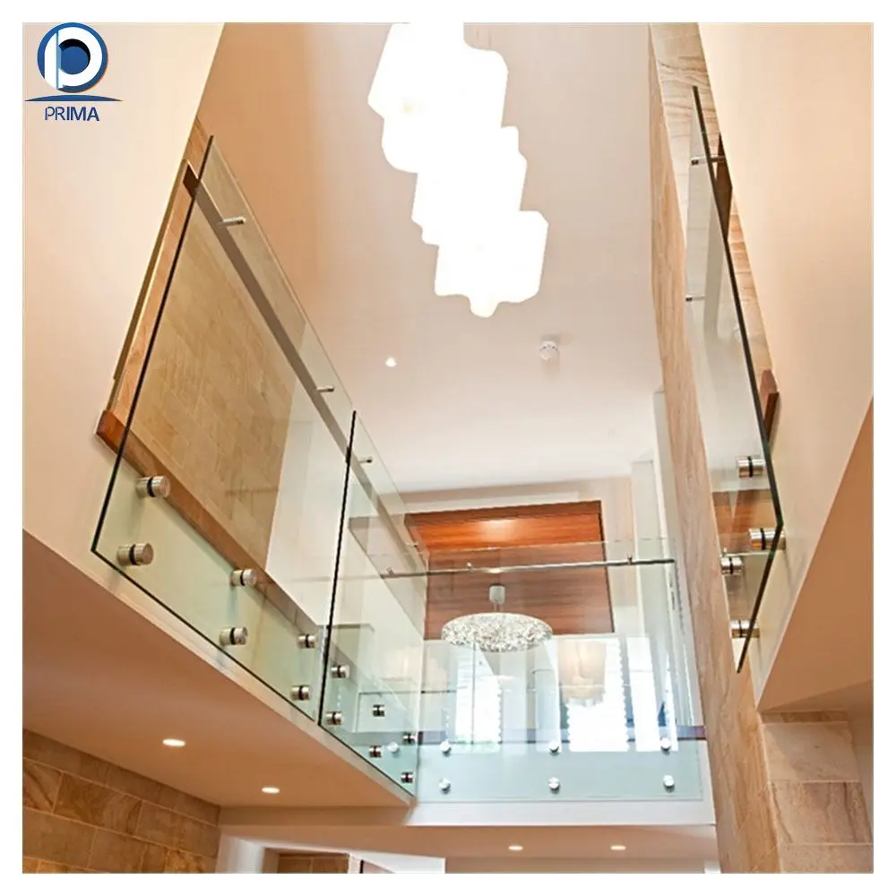 Orient стеклянные рельсовые Современная квадрат из нержавеющей стали и Круглые Стекло противостояние перила балясины