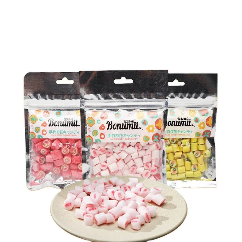 Bounmii Hand-made Flower Candy and Sweets Wholesale Lemon Peach Strawberry Flavor hard candies
