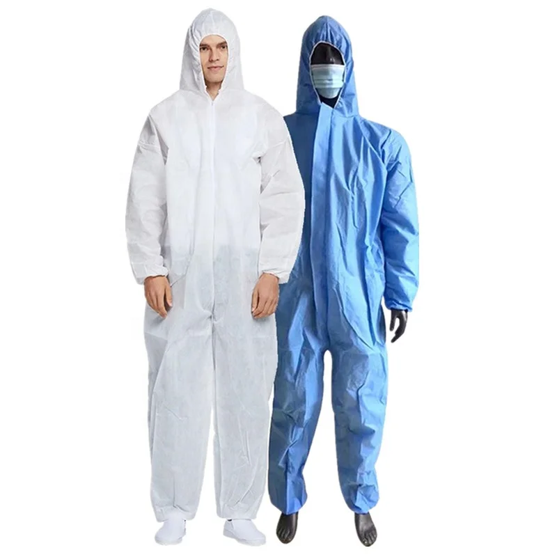Custom White Working Uniform Chemical Resistant Industrial Workwear PPE Safety Suit Clothing Disposable Protective Coverall