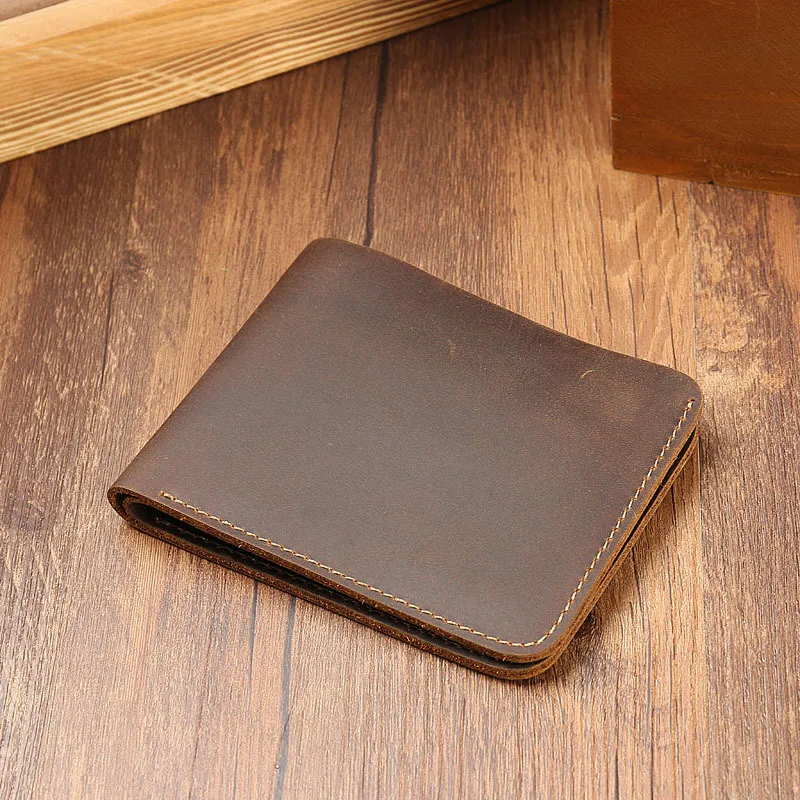 New Style Cowhide Genuine Leather vintage wallet for men Passport Coin Credit Card Holder Purse For Business Men