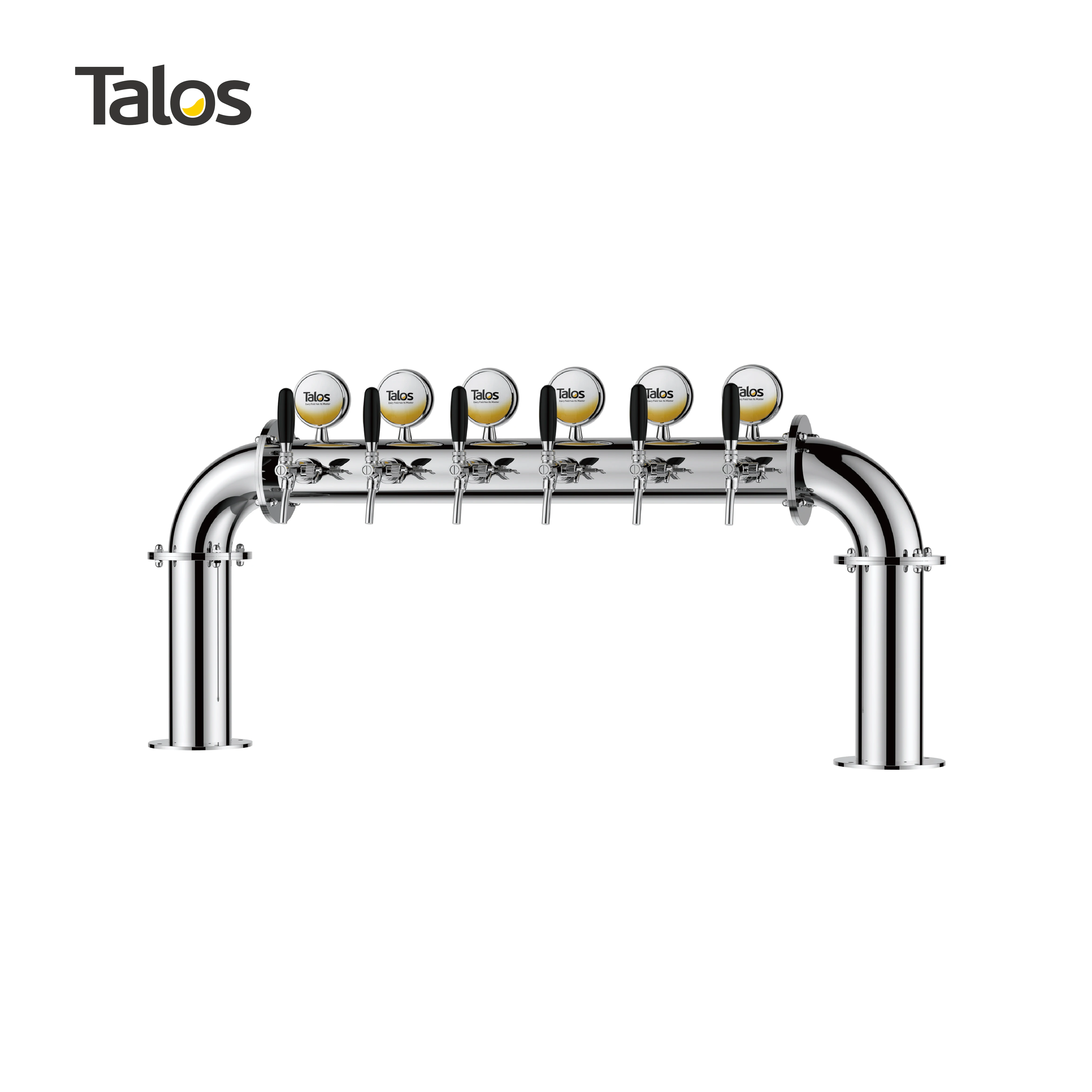 TALOS U Tower Stainless Steel 6 Tap Tower 102mm Beer Dispensing Equipment Draft Beer Tower (Polished)