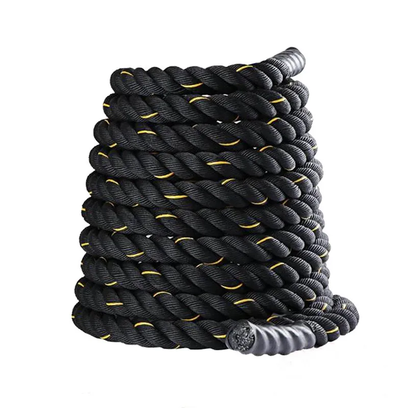 Physical Training Battle Ropes Bodybuilding  38mm or 50mm Big Black Gold 9Mm Battle Rope For Commercial