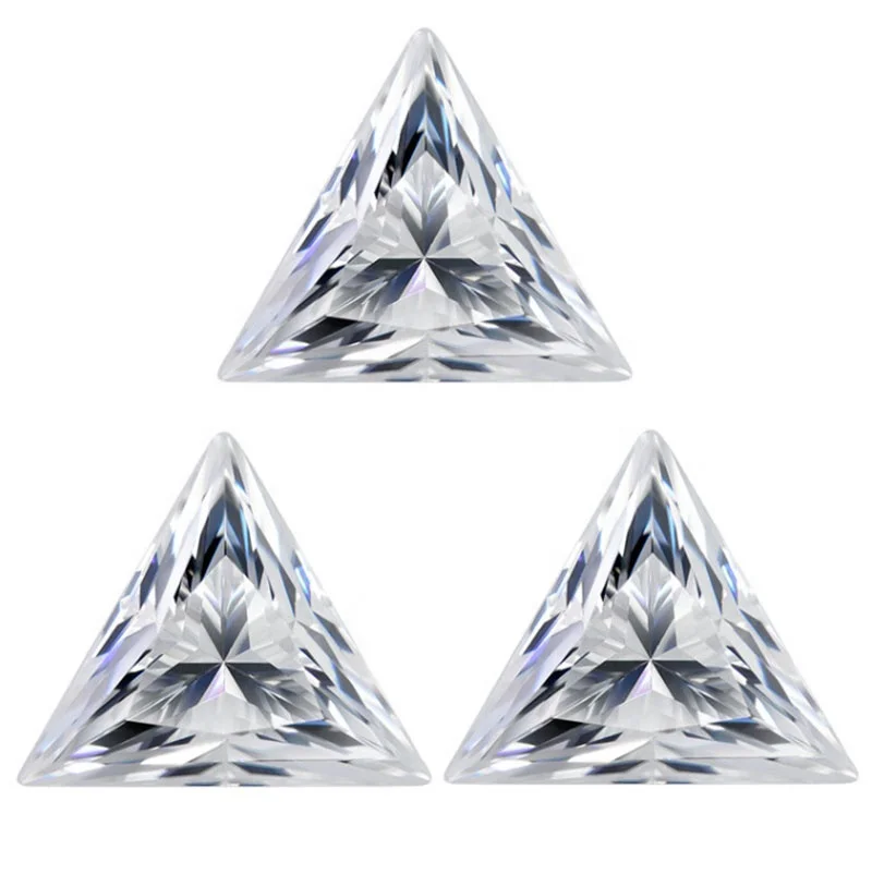 Factory Price 6.5mm Def Vvs1 Triangle Cut Synthetic Moissanite Loose Stone 1ct 3ct Moissanite Diamond for Jewelry Making