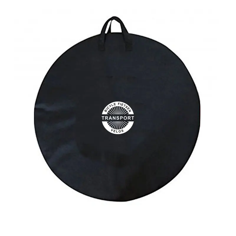 Waterproof Mountain Bicycle Wheel Bag Cover Single Double Wheels Detachable & Foldable Bicycle Tire Bag Polyester Black