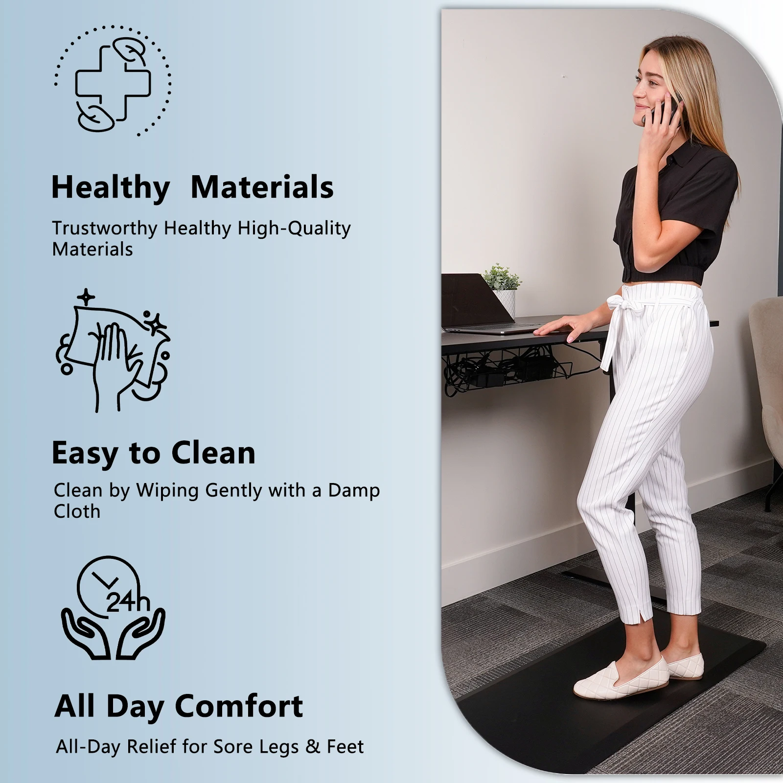 High Quality PU Foam OEM waterproof non slip Anti Fatigue Mats for Kitchen Floor Anti-fatigue Mat