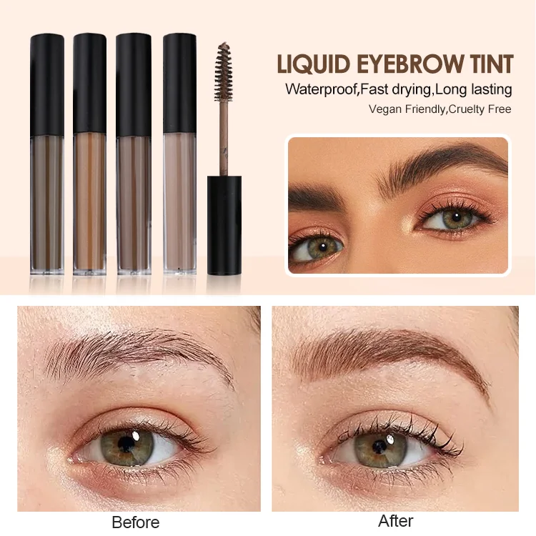 Hybrid Liquid Tint for Brow & Lashes Medium Brown |Long Lasting Spot Coloring for Brow