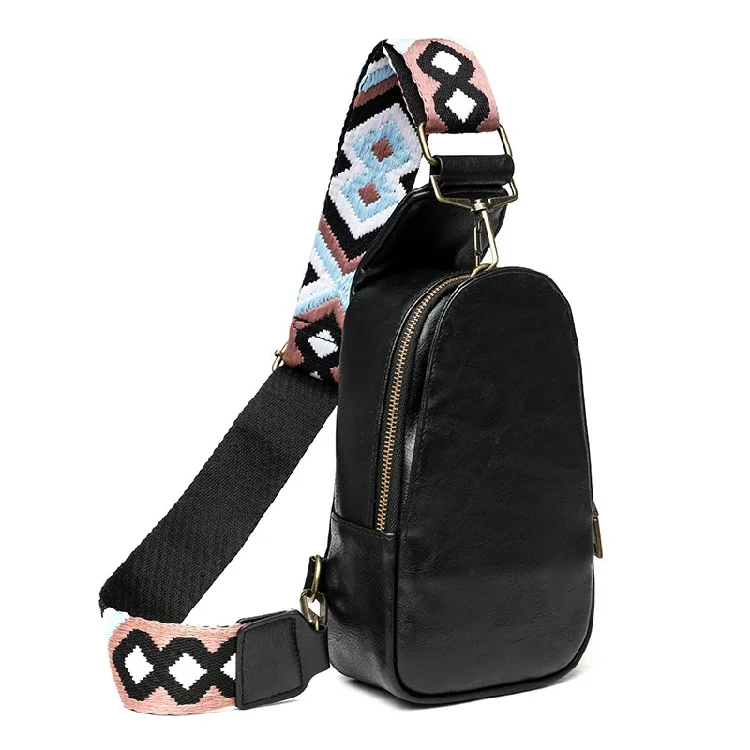 Western 40 colors sling bags woman leopard printed aztec boho PU leather sling bag crossbody fanny bag for women