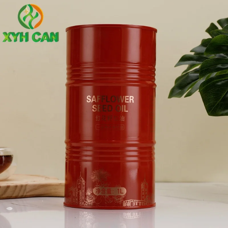Food Grade Empty Rectangle Round Metal Can For Olive Oil Packaging Tin Can