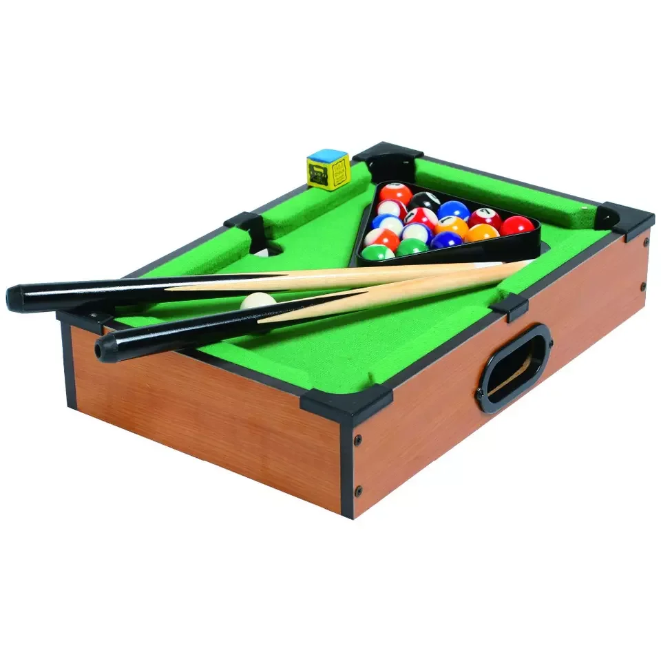 Kids Indoor Game Set Mini Wooden Snooker Table Toy Wooden Pool Table Billiards Toy