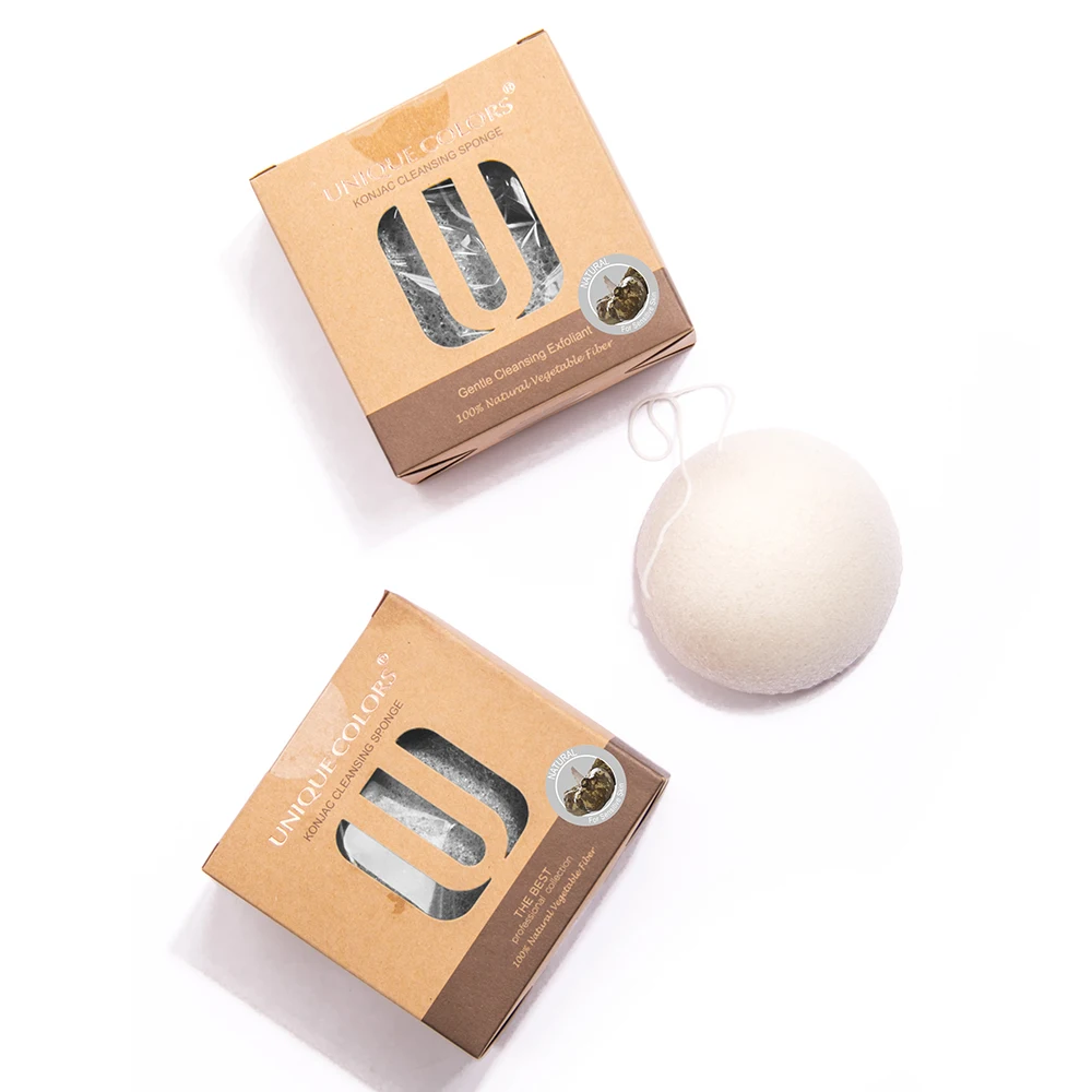 100% Natural Cosmetic Spa Konjac Sponges for Facial Cleansing Exfoliating Mask Makeup Removal Sponge