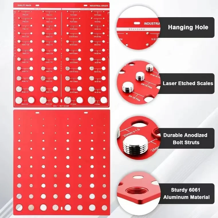 Hot Sale New Arrival Nut Bolt Thread Checker Screw Measure Gauge CNC Wire EDM Various Colors OEM Standard Ruler for Metric Bolt