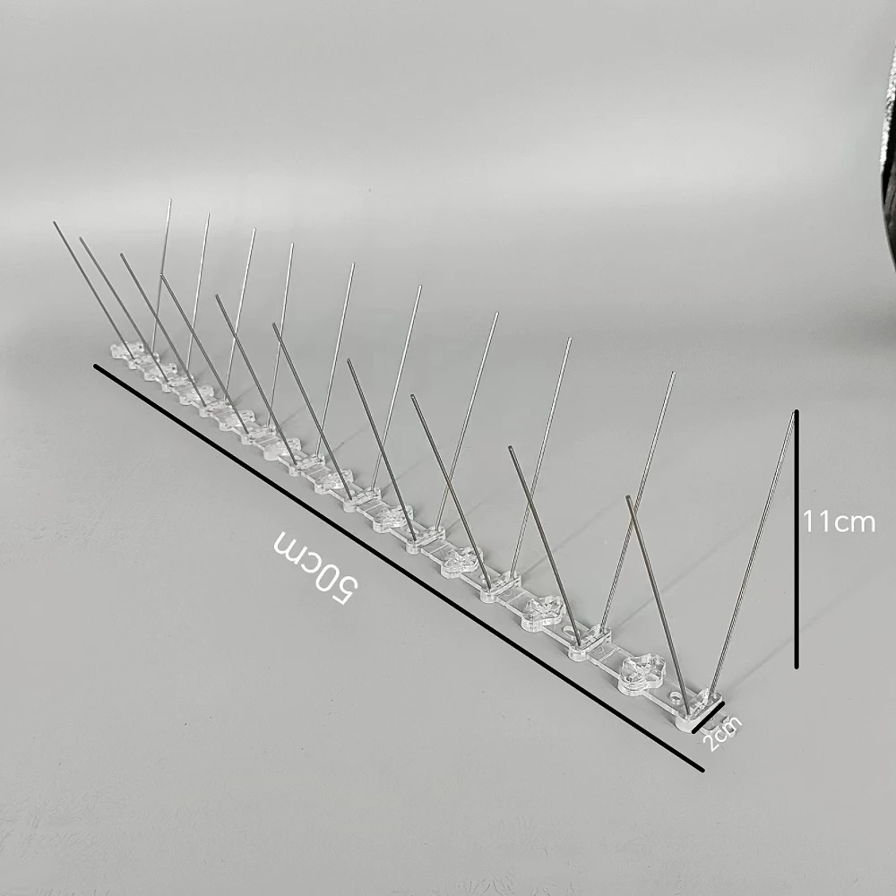 Durable polycarbonate spikes with stainless steel spikes for bird management