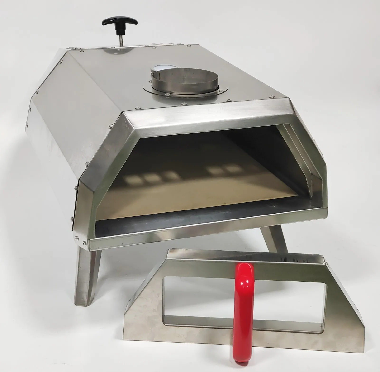 Portable Wood-Fired Pizza & Smoking Oven - Stainless Steel
