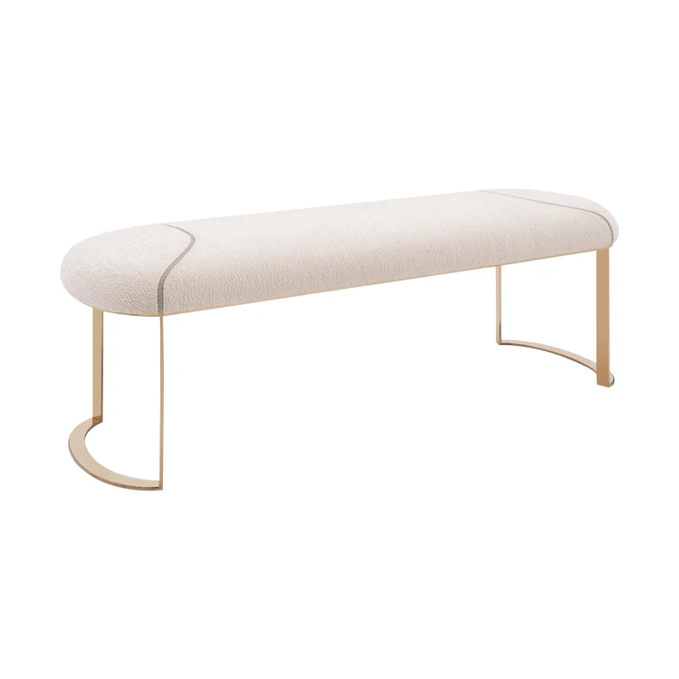 Best Selling Promotional Luxury European Bedroom Furniture Bed End Stool Bench