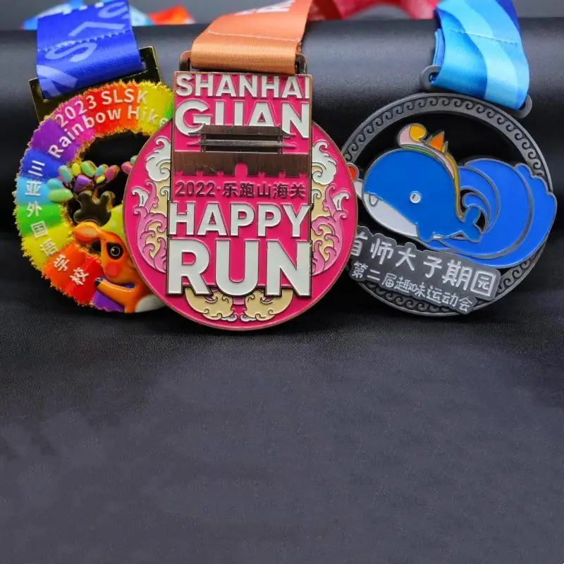 custom conqueror gold basketball medals trophies  no.1 puzzle ukraine Ribbon Box spinner vintage metal trail run music medal