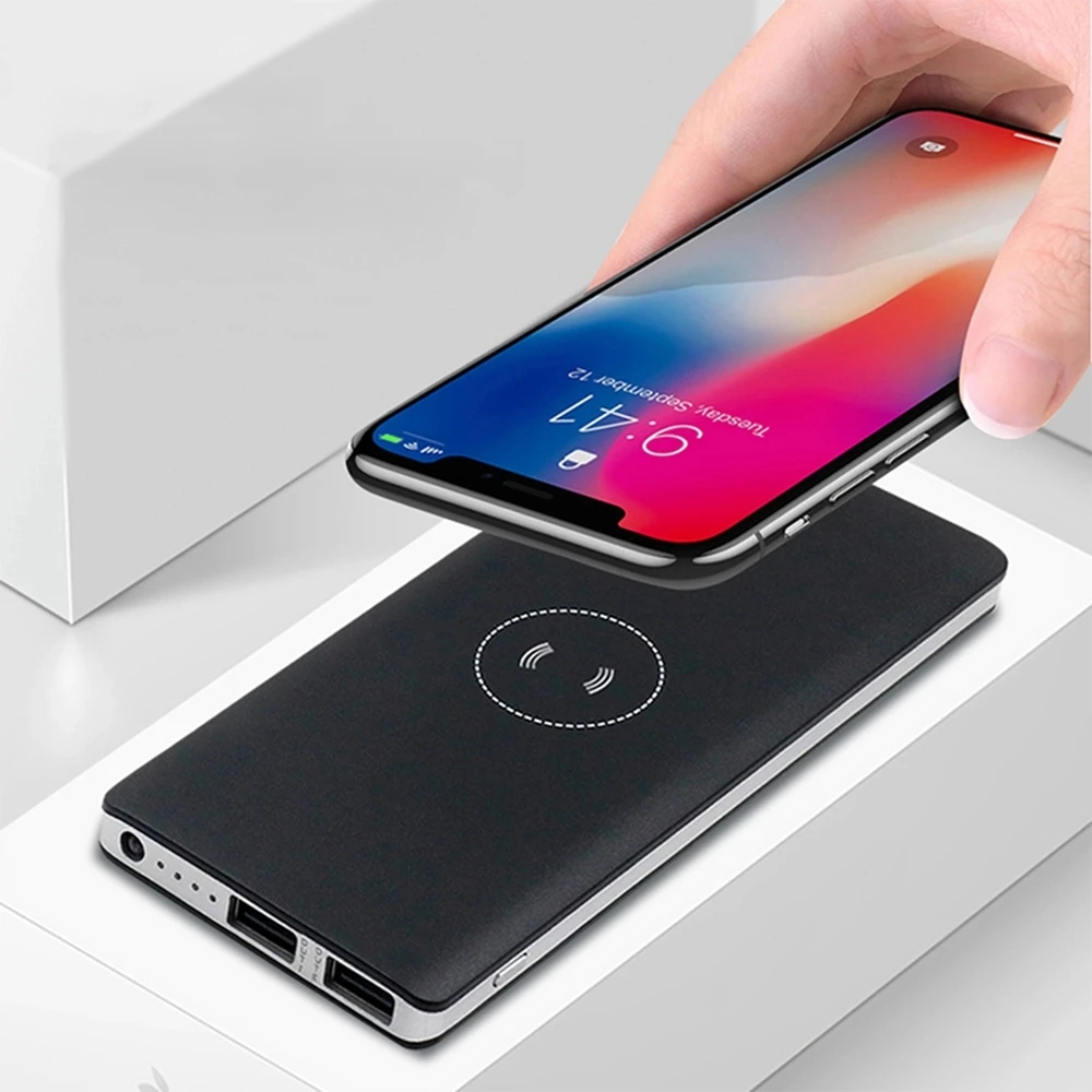 wholesale original emergency rohs qi wireless charging smart mobile phone 10000mah power bank powerbank