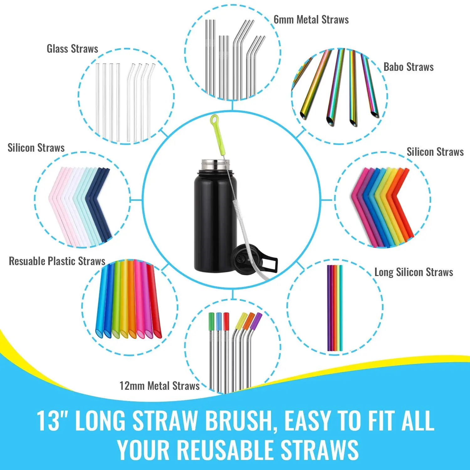 bottle cleaning brush aet - long handle bottle cleaner for washing narrow neck beer bottles/lid cleaner brushes