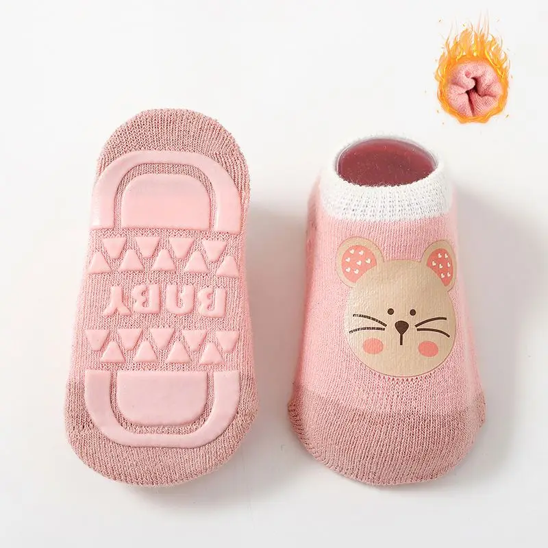 Autumn And Winter Terry Warm Baby Toddler Socks Stereo Doll Dinosaur Rabbit Thick Cute Cartoon Non-slip Floor Socks