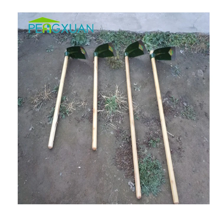 Hand tools eco-friendly varnished wood hoe stick long handle hoe hand hoe with handle