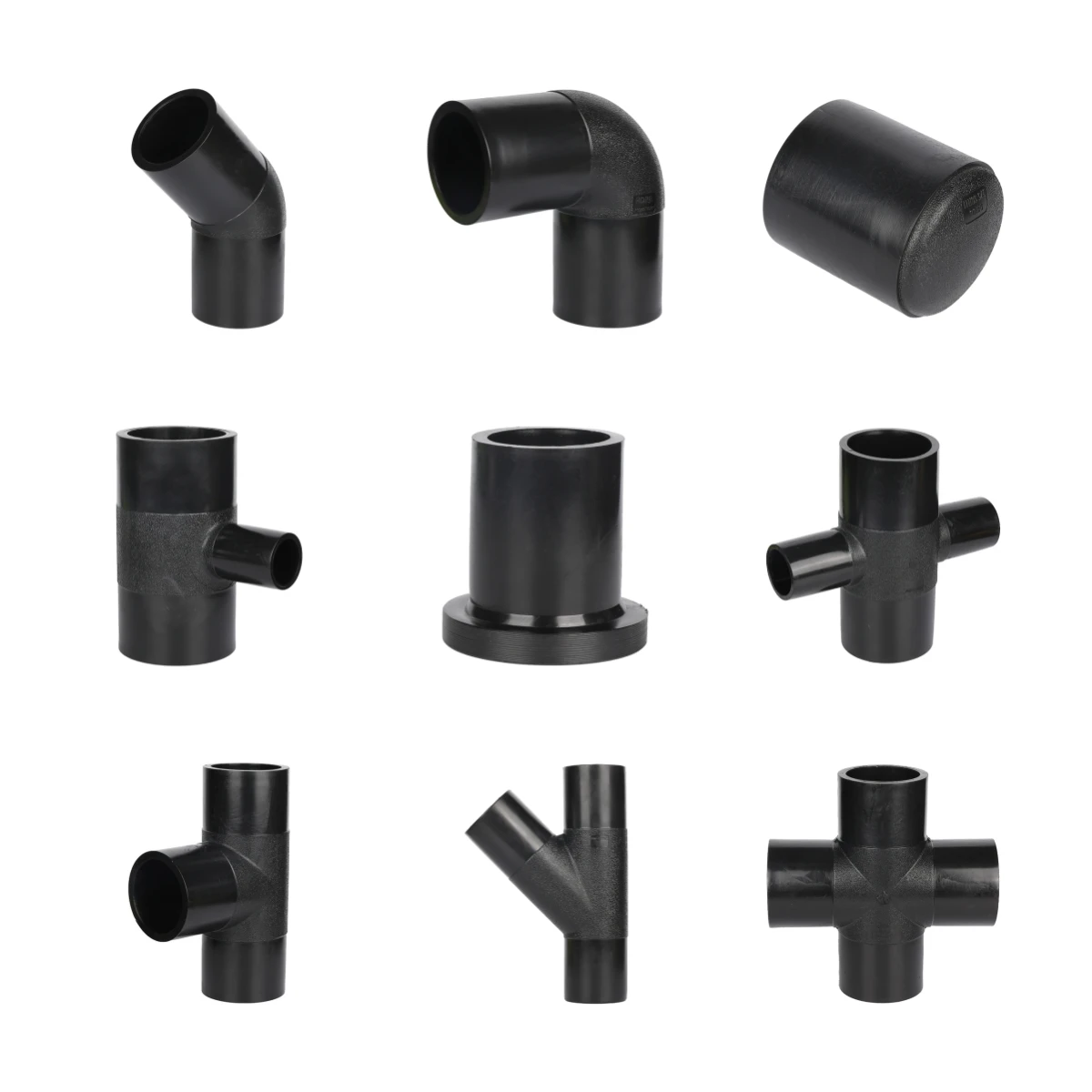 High Quality HDPE Pipe Fittings ISO 4427 Standard PE 100 butt fusion for water supply system