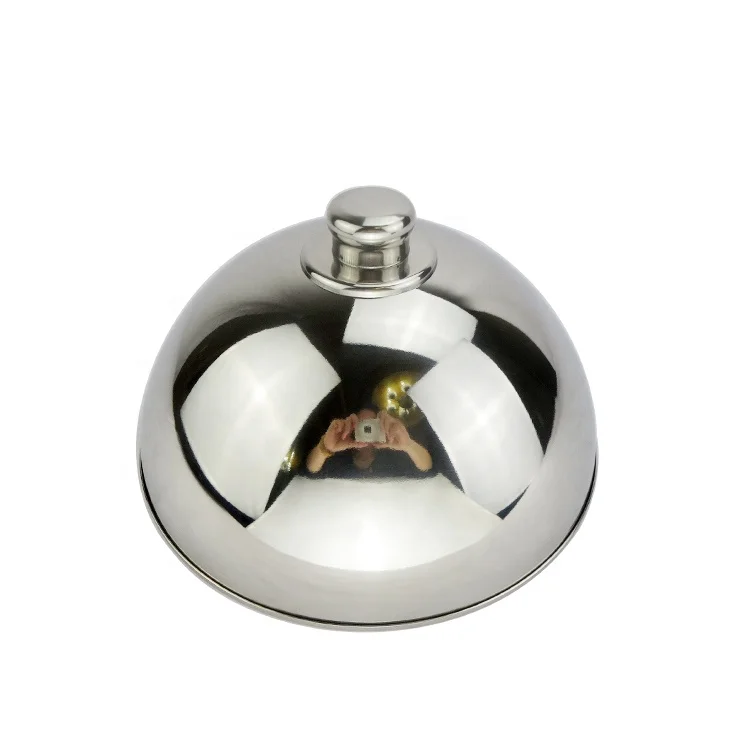 
Restaurant buffet catering luxury banquet food display warmer hotel metal stainless steel beef steak dome dish plate food cover 