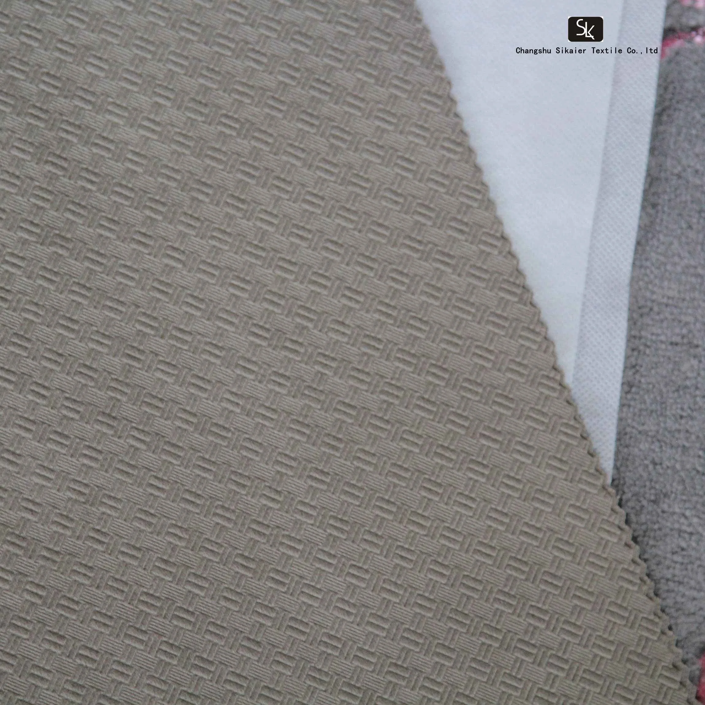 Unique Pattern 100% Polyester Deep Embossed Velvet Fabric with Foam for Car Seat/Bus Seat/Sofa Fabric