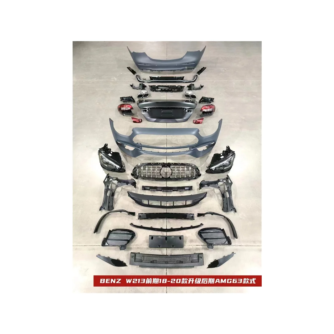car body kit for Mercedes Benz E Class W213 2018-2020 upgrade to AMG63 include front and rear bumper with grille,headlights
