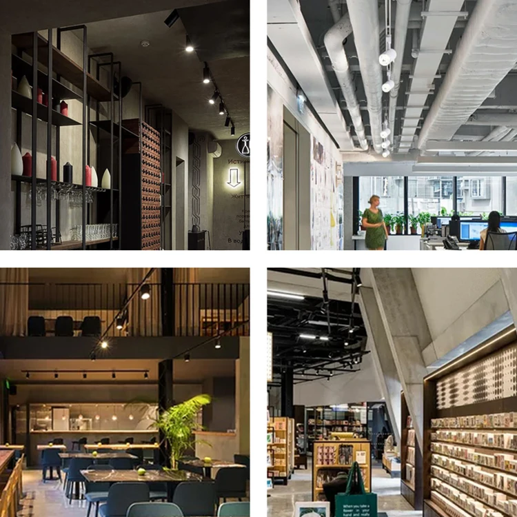 ALLWAY Регулируемый Точечный светильник трековая лампа потолочный сценическое освещение для выставочного зала COB Светодиодный Трековый прожектор