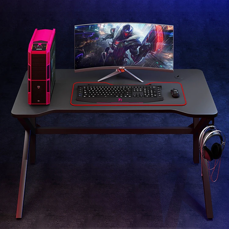  New Black White Ergonomic Corner Big Cheap Pink Pc Gaming Desk Rgb 1 Piece Chair 55