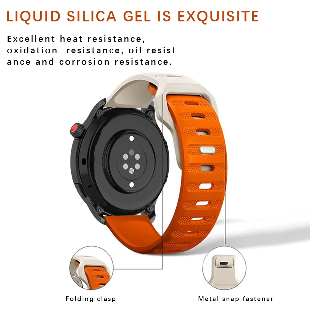 22mm 20mm Silicone Band for Samsung Galaxy Watch 5/Pro/4/Classic/Active 2 Huawei Watch 4/3/GT 2 Pro for Amazfit GTR/GTS/4/3 Band