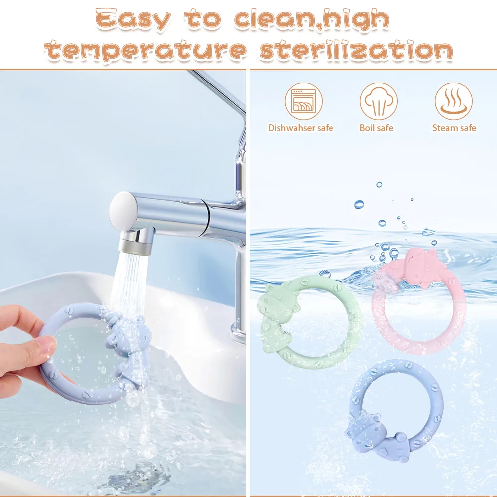 Hot Sale BPA Free Animal Shape Baby Training Teether Teething Baby Chew Toy Silicone Teethers For Babies