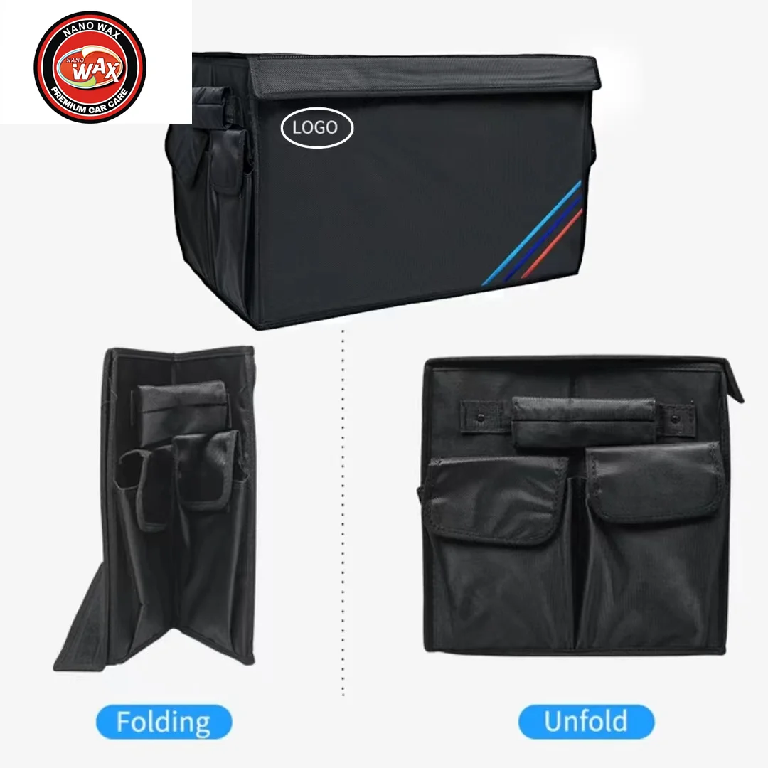 Nano wax Car Trunk Organizer - Foldable Trunk Organizer Sturdy Trunk Organizer with Lid