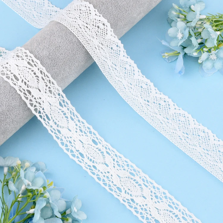 Stock Crochet 3CM Cotton Lace Trim Crocheted High Quality Guipure Cotton Lace