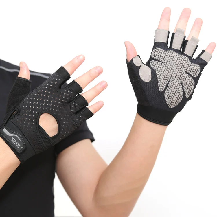 
Aolikes Custom Thin Workout Fitness Gym Half Finger Gloves 