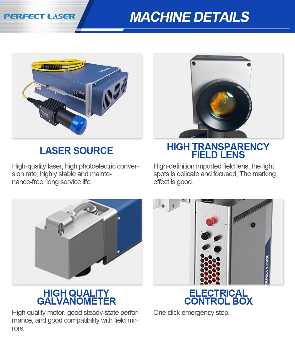 Perfect Laser --30w 50w 100w Automatic Plastics Metal Stainless Steel Cable Flying Online Fiber Pipe Laser Marking Machine