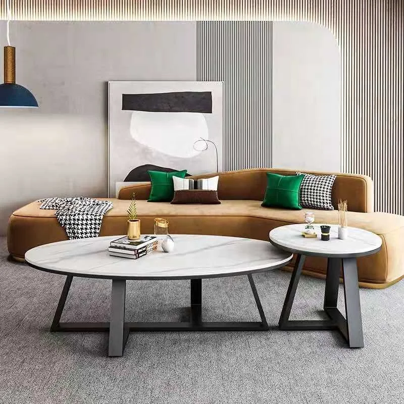 Factory Price Round Marble  Top Metal Frame Side Tea Cafe Coffee Table