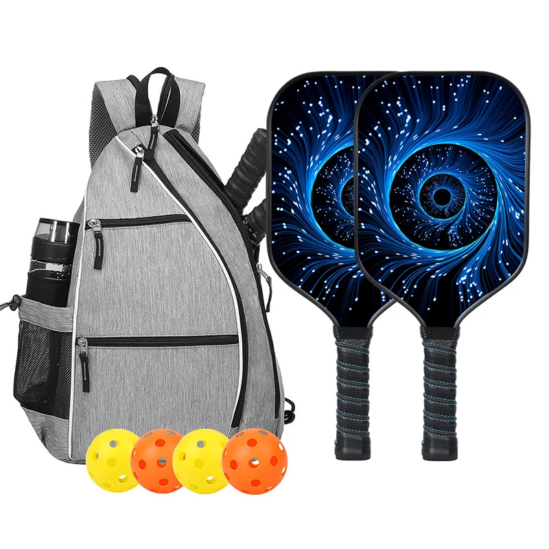 Customs Quality Carbon Graphite Pickleball Paddle Set Carbon Fiber Pickleball Paddle And Ball And Cover Bag Set