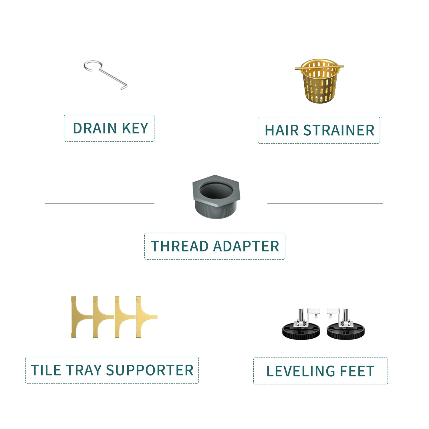 Australian Bathroom Renovation Gold Linear Shower Drain Floor Drain Trap with Hair Strainer